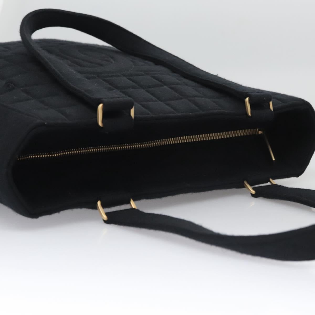 CHANEL Choco Bar Tote Bag Cotton Black CC bs21806