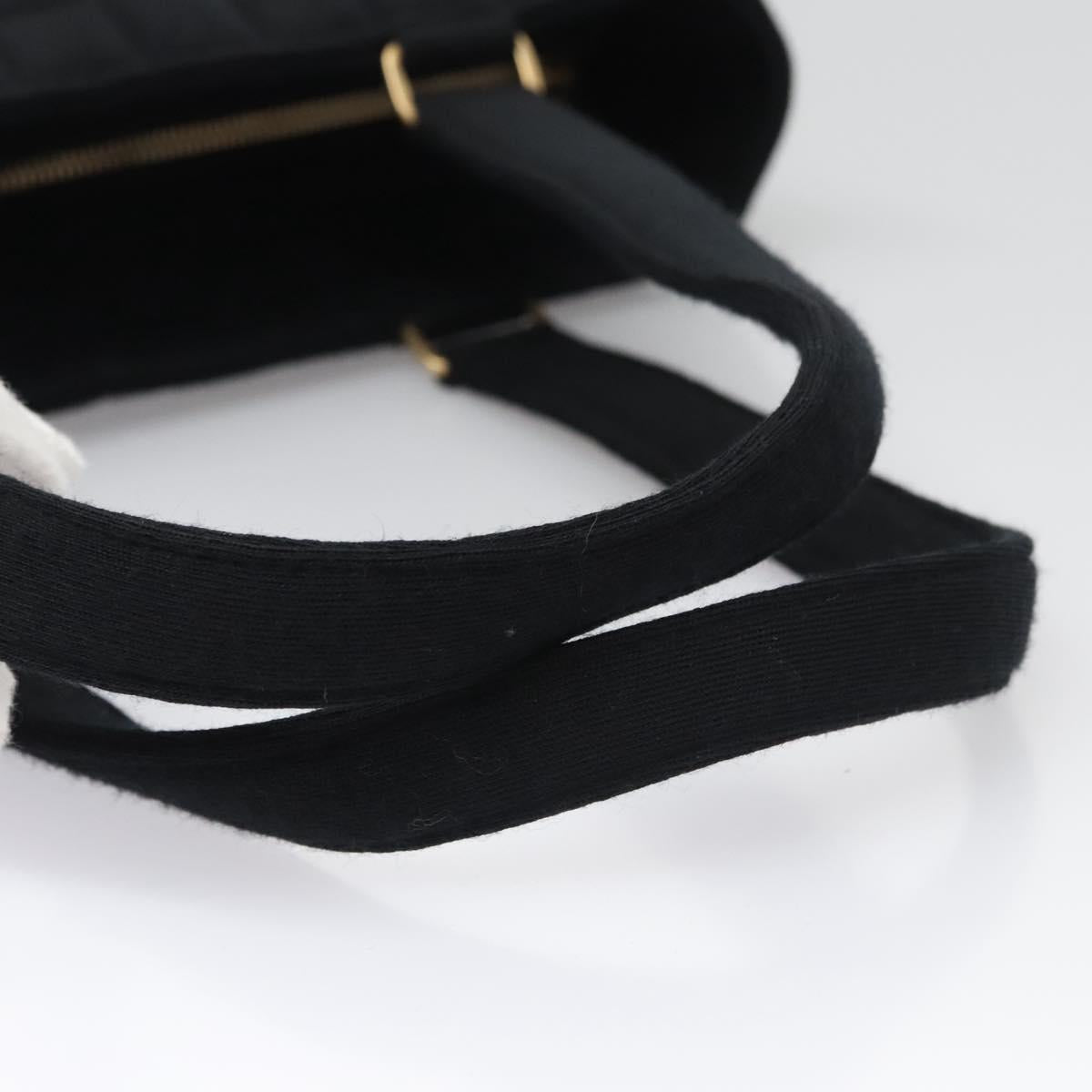 CHANEL Choco Bar Tote Bag Cotton Black CC bs21806