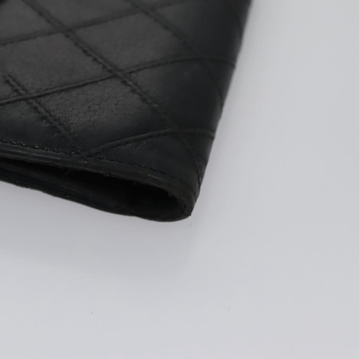 CHANEL Bicolore Wallet Leather Black Gold CC bs21857