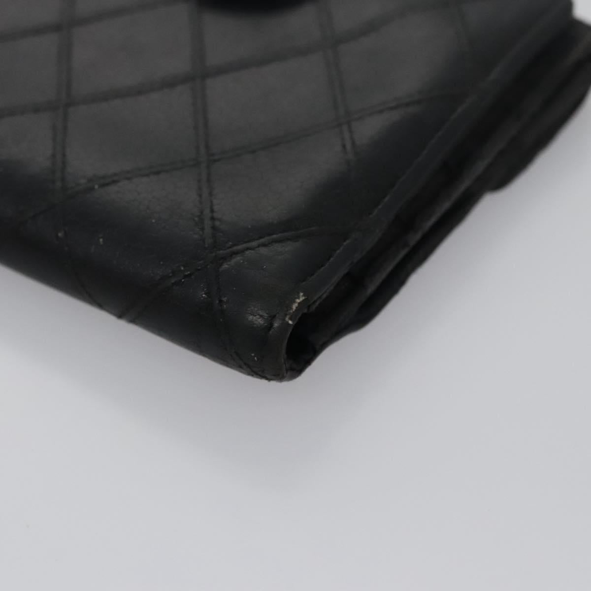 CHANEL Bicolore Wallet Leather Black Gold CC bs21857