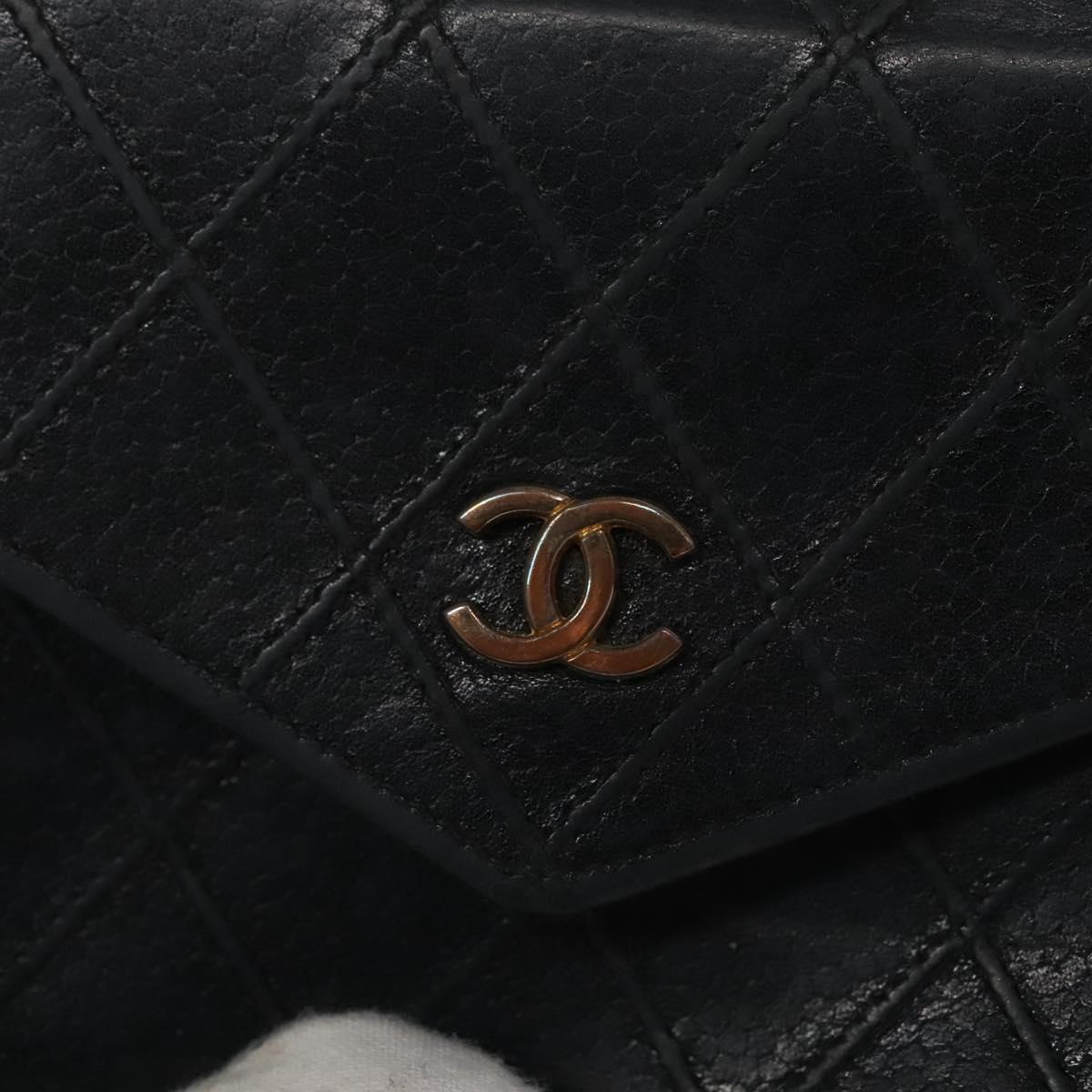 CHANEL Bicolore Wallet Leather Black Gold CC bs21857