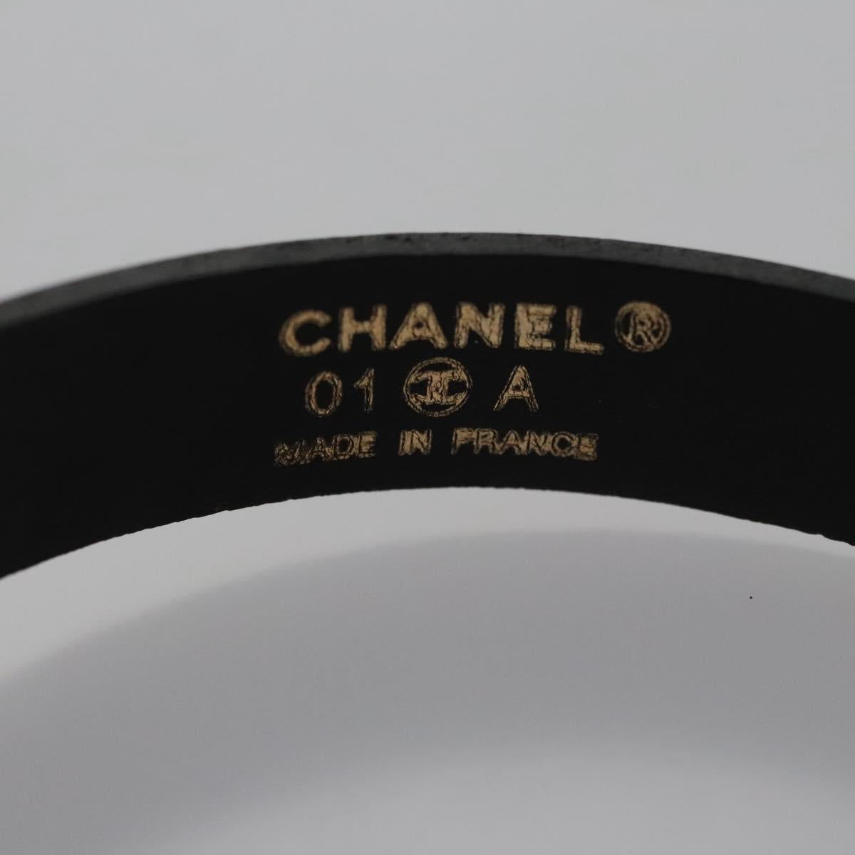 CHANEL Bracelet Leather Black Gold CC bs21865