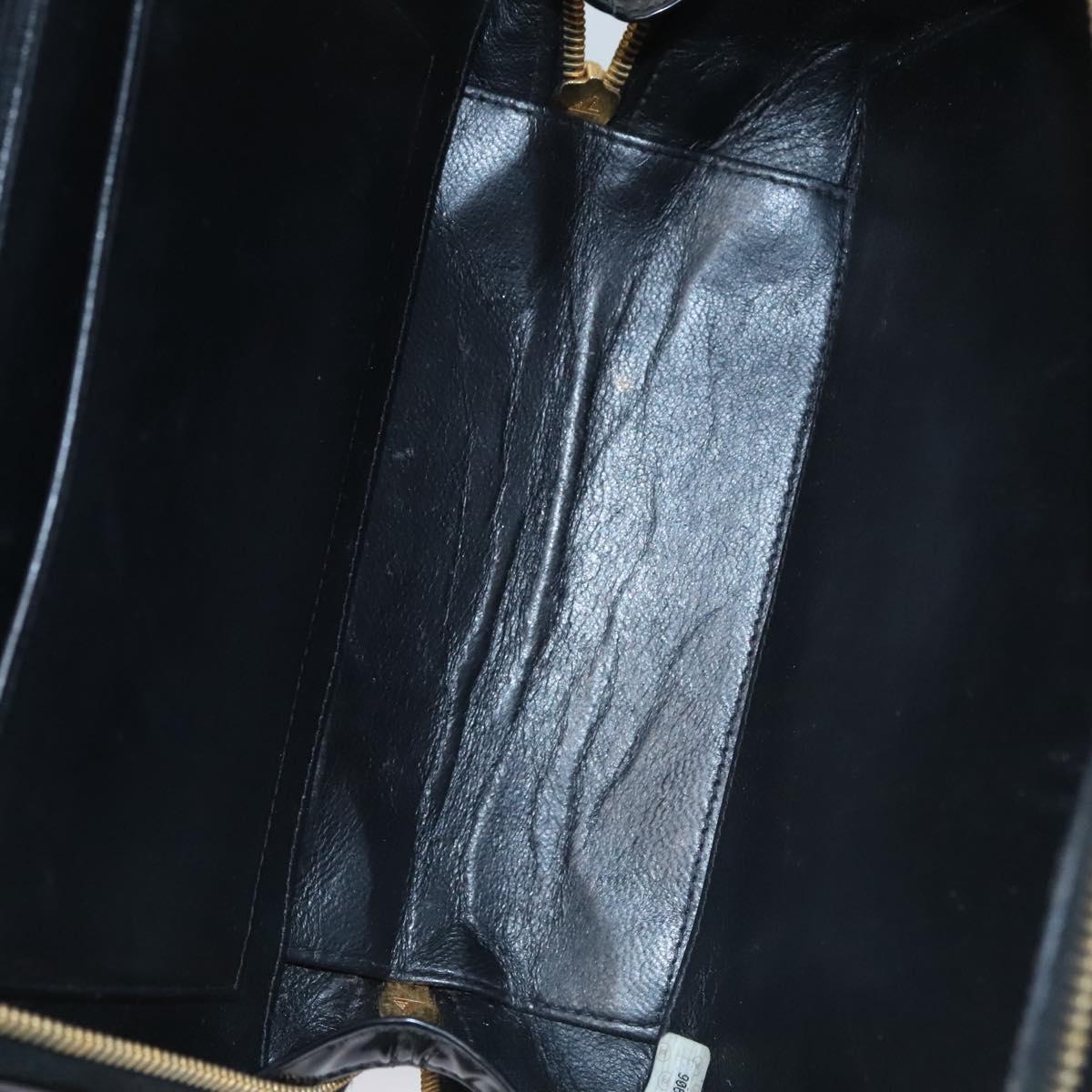 CHANEL Matelasse Hand Bag Patent leather Black Gold CC bs21938