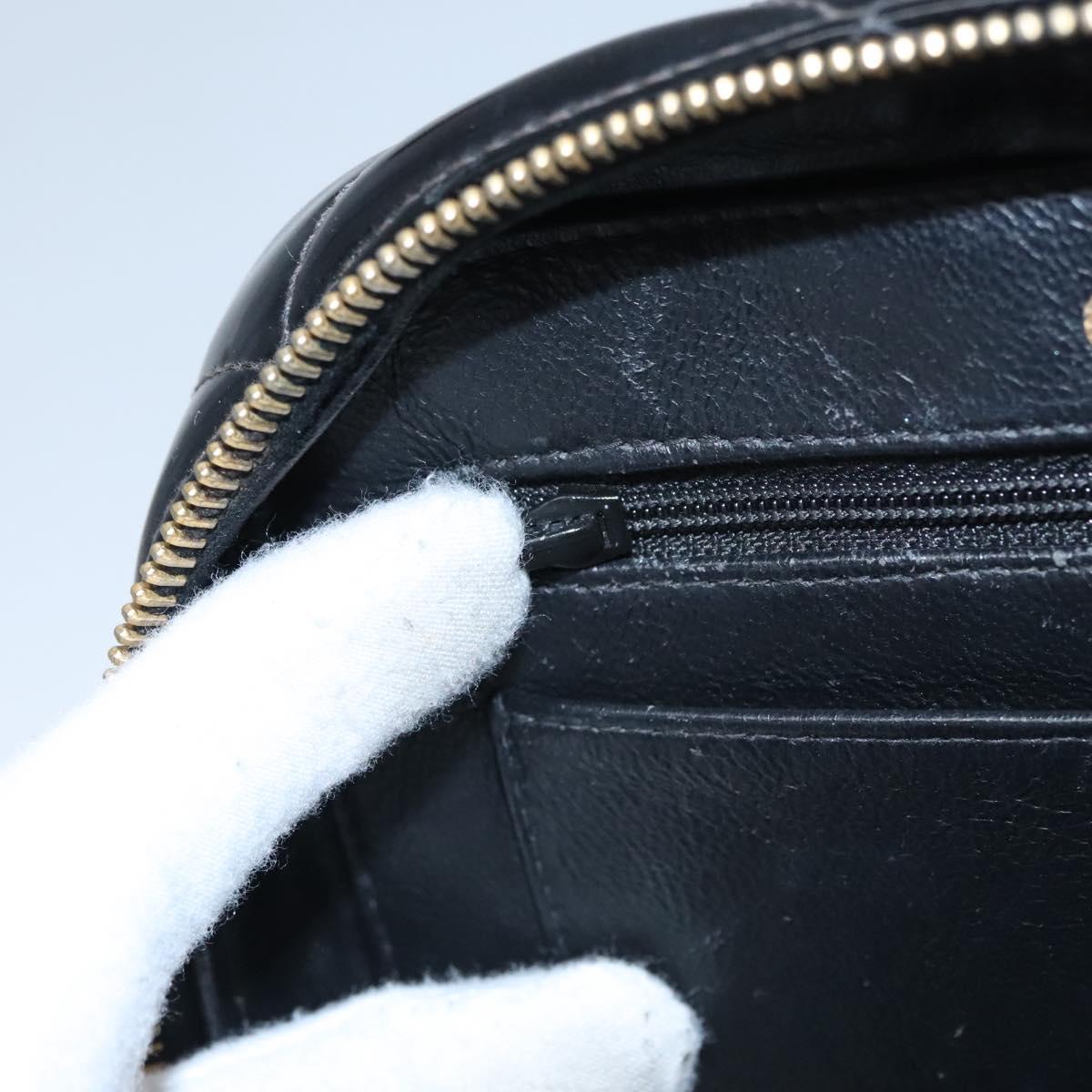 CHANEL Matelasse Hand Bag Patent leather Black Gold CC bs21938