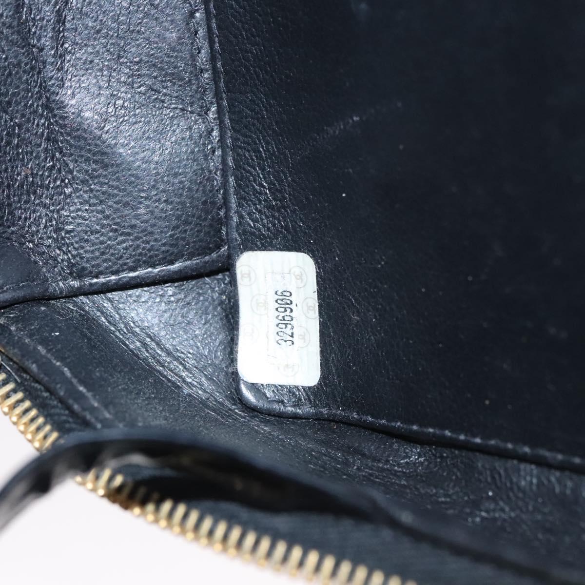 CHANEL Matelasse Hand Bag Patent leather Black Gold CC bs21938