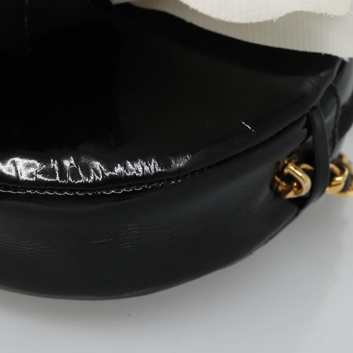 CHANEL Camelia Matelasse Chain Bag Enamel Black White gold CC bs22091