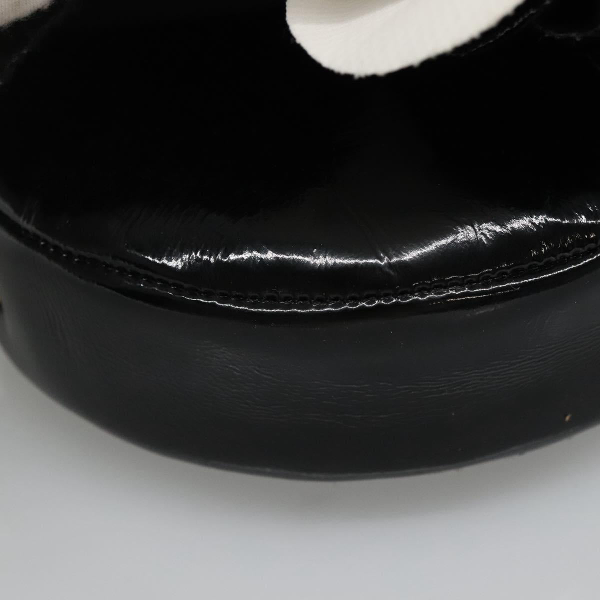 CHANEL Camelia Matelasse Chain Bag Enamel Black White gold CC bs22091