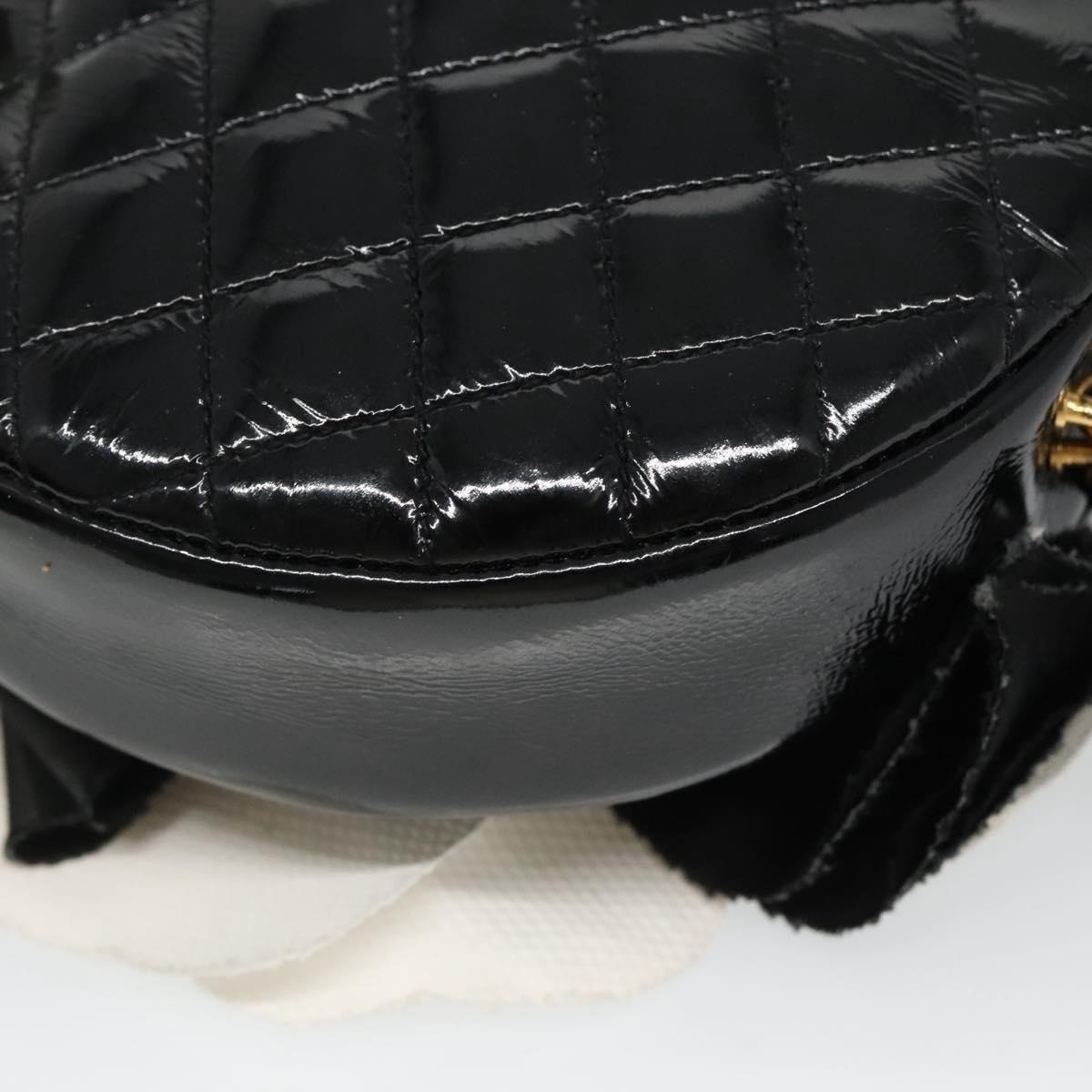 CHANEL Camelia Matelasse Chain Bag Enamel Black White gold CC bs22091