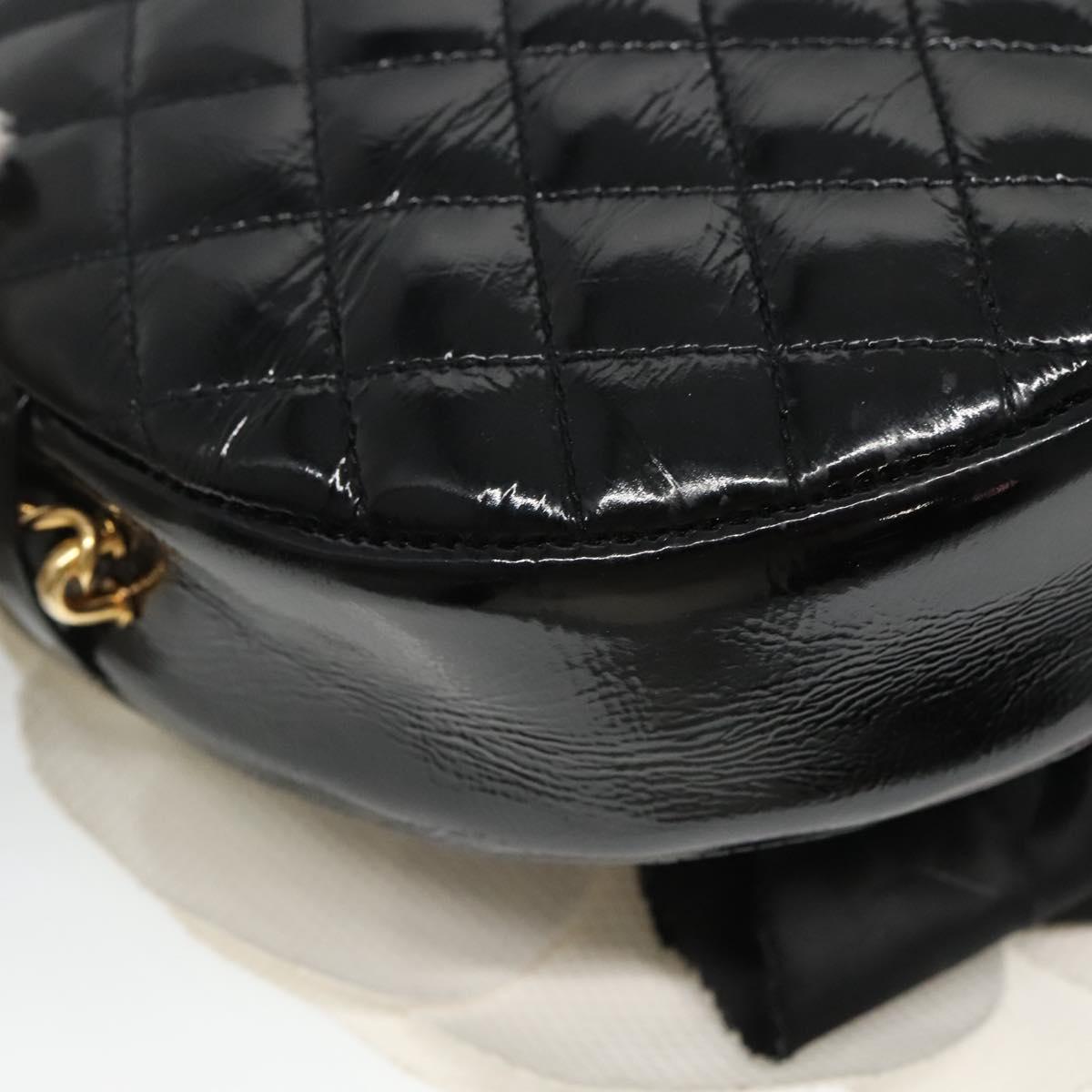 CHANEL Camelia Matelasse Chain Bag Enamel Black White gold CC bs22091