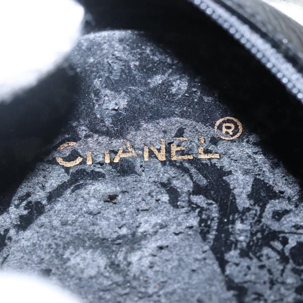 CHANEL Camelia Matelasse Chain Bag Enamel Black White gold CC bs22091