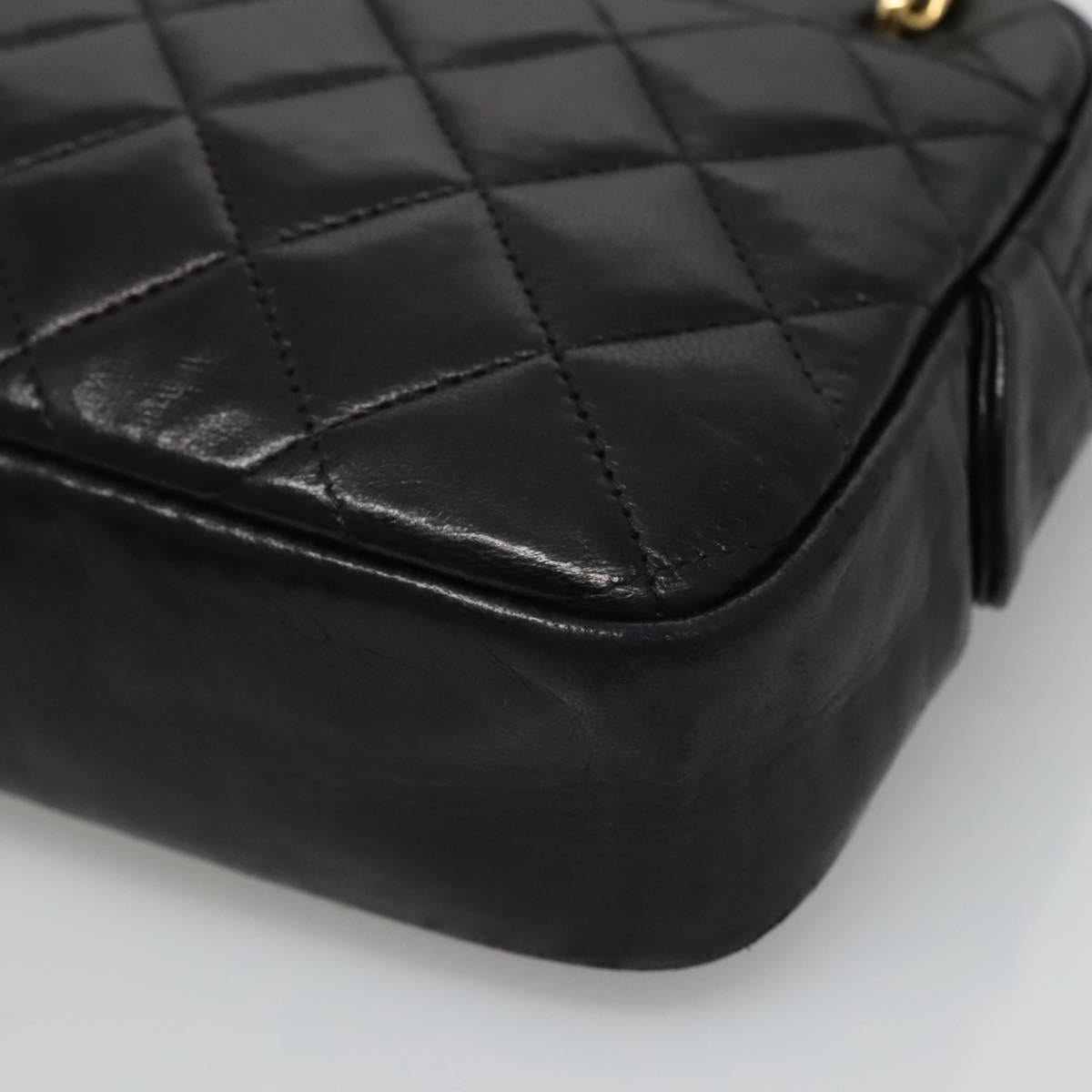 CHANEL Matelasse Chain Shoulder Bag Lamb Skin Black Gold CC bs22211