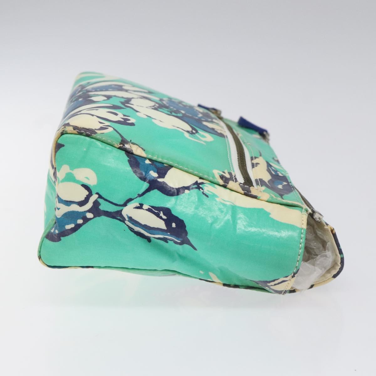 CHANEL Clutch Bag Coated Canvas Green Blue Silver CC bs22217