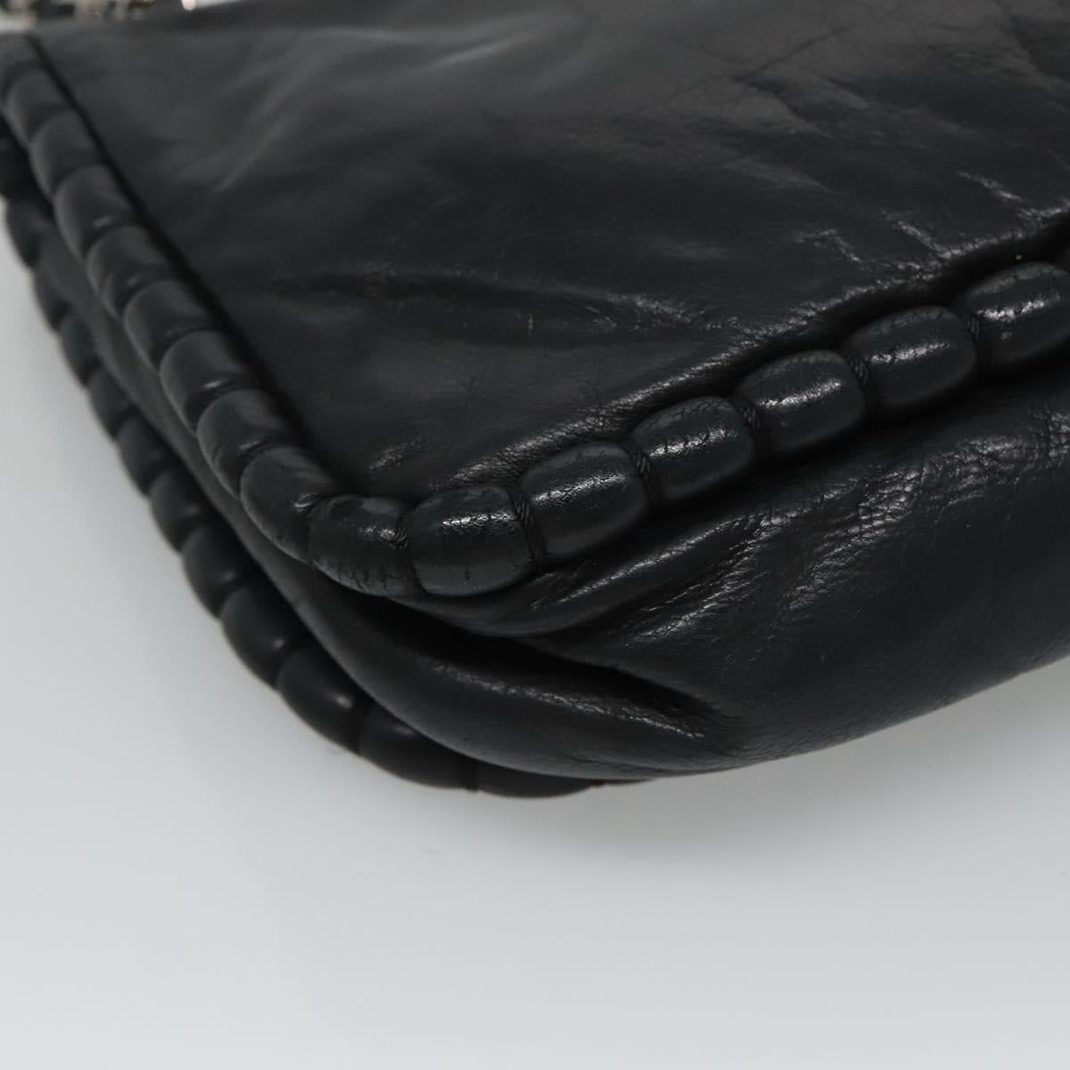 CHANEL COCO Mark Chain Hand Bag Leather Black Gold CC bs22259