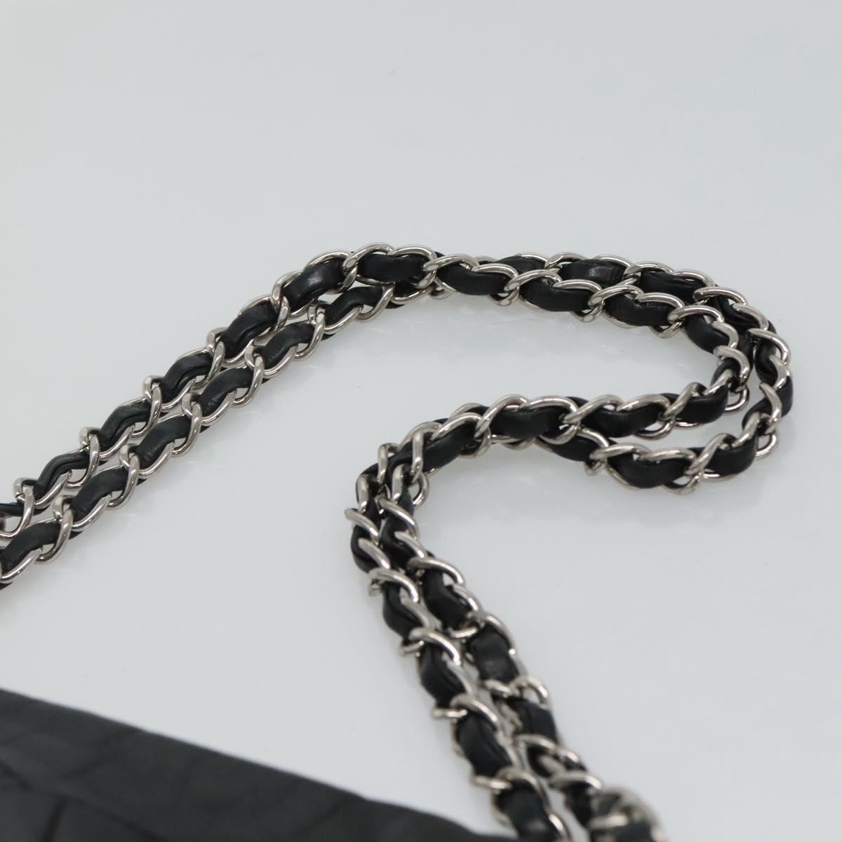CHANEL COCO Mark Chain Hand Bag Leather Black Gold CC bs22259