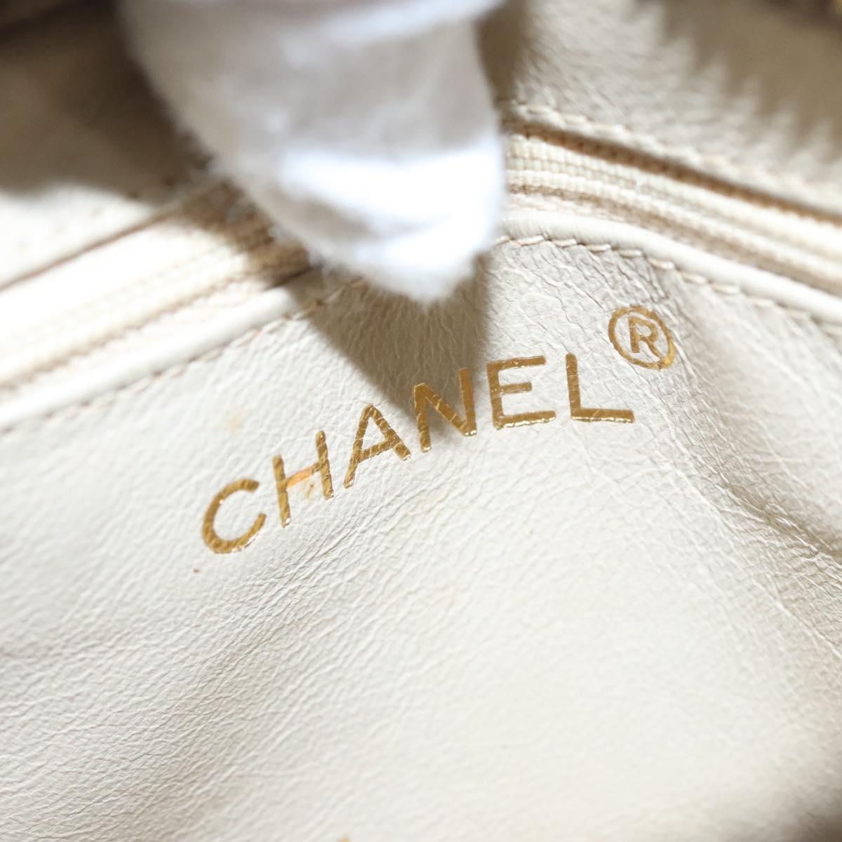 CHANEL Matelasse Pouch Lamb Skin Beige Gold CC bs22262