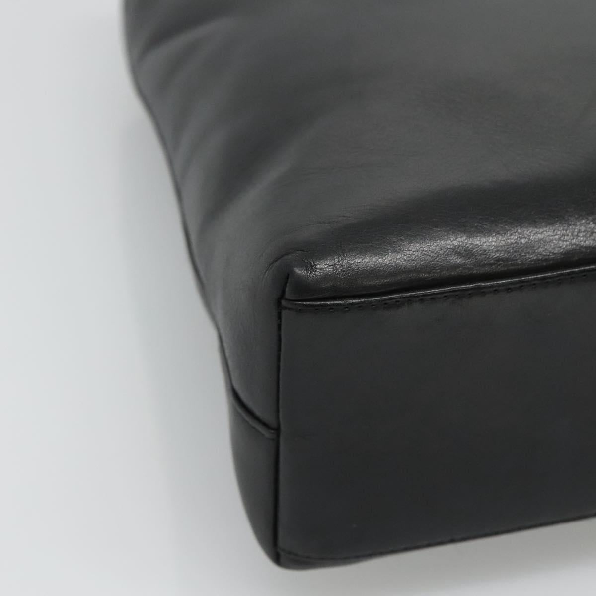 CHANEL Shoulder Bag Leather Black CC bs22384