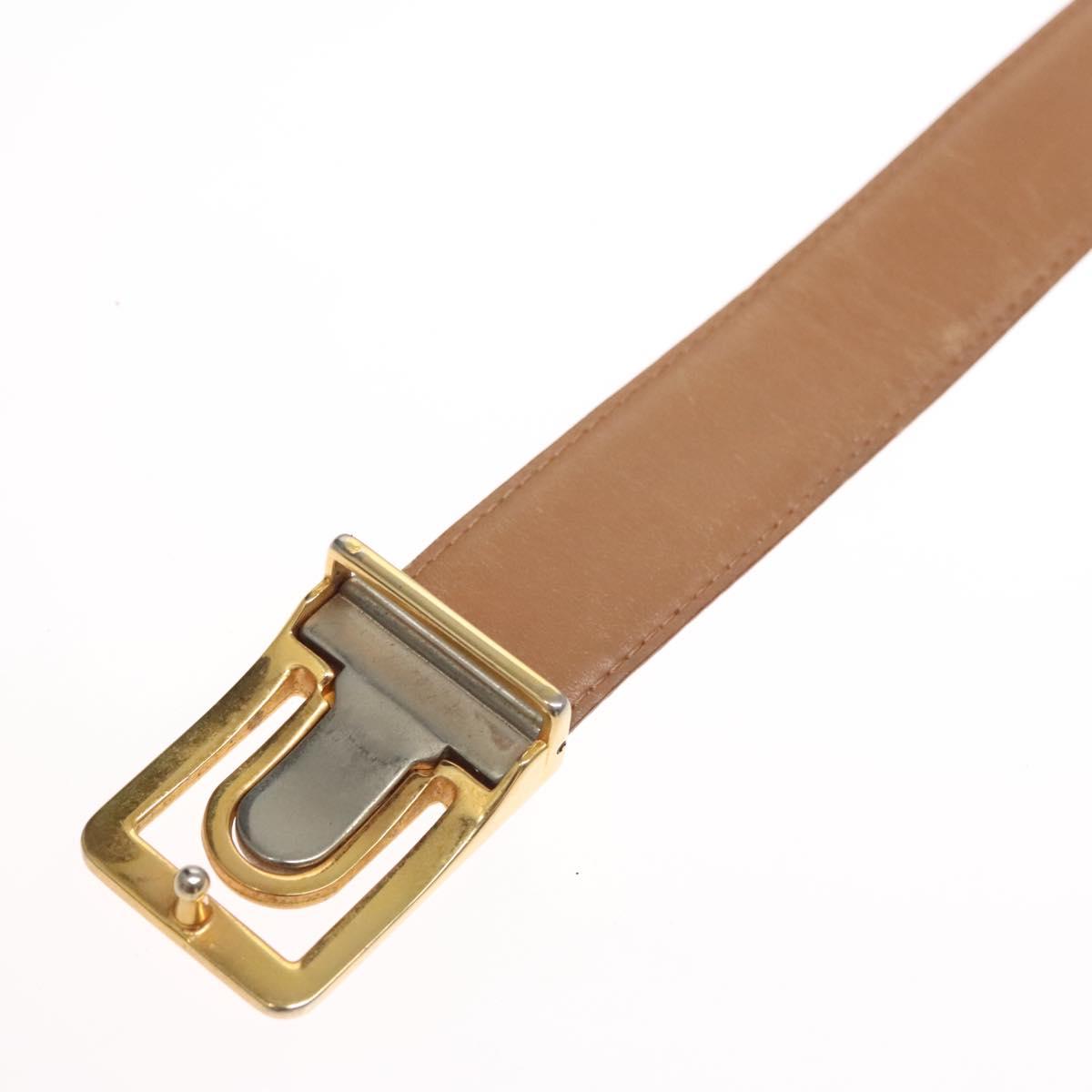CHANEL Belt Leather 40.9"" Gold White CC bs22410