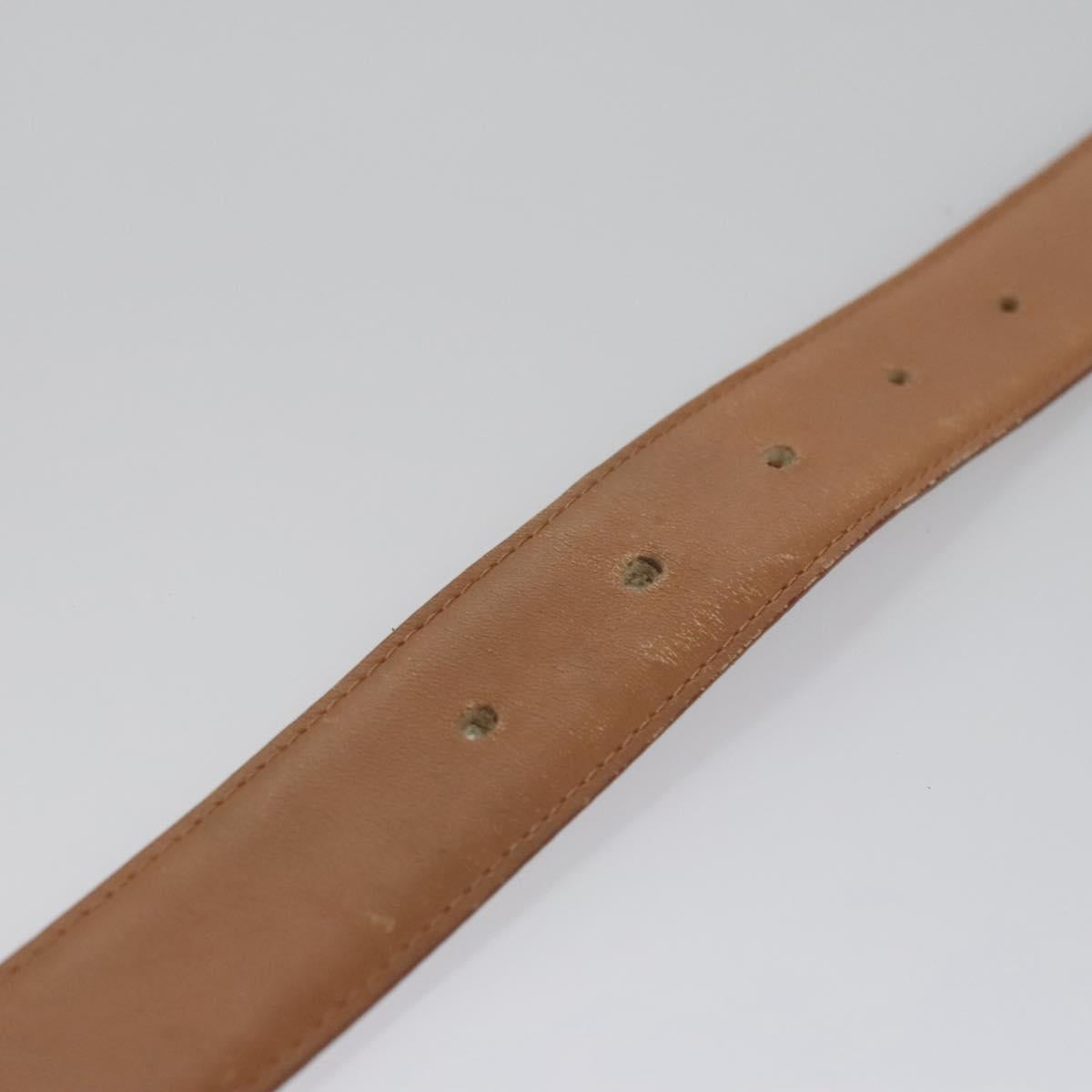 CHANEL Belt Leather 40.9"" Gold White CC bs22410