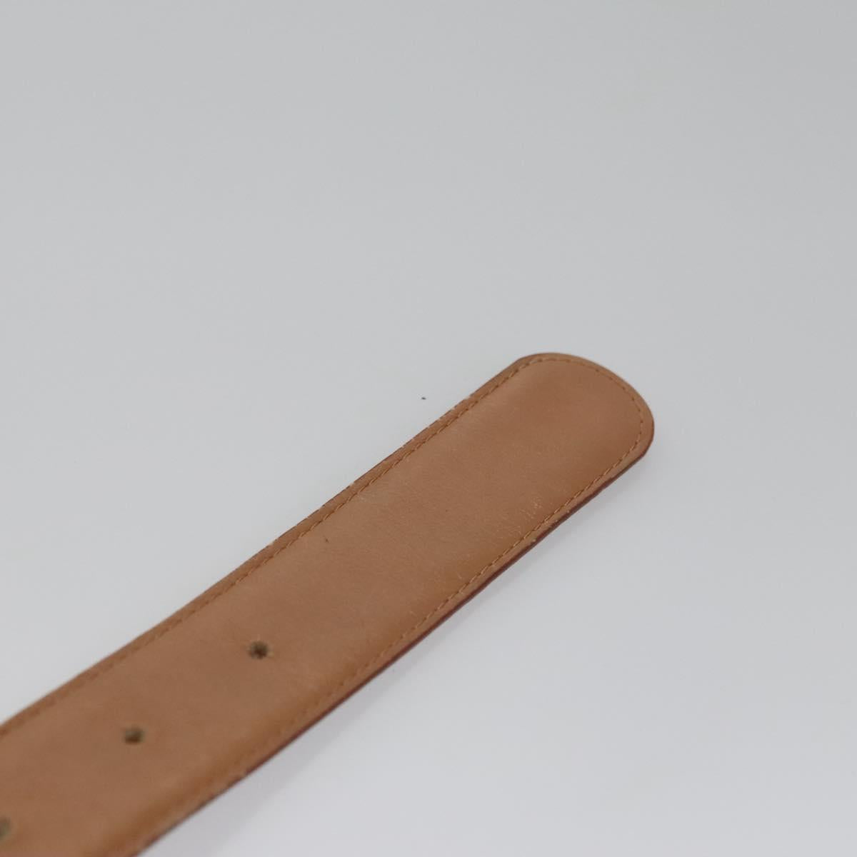 CHANEL Belt Leather 40.9"" Gold White CC bs22410