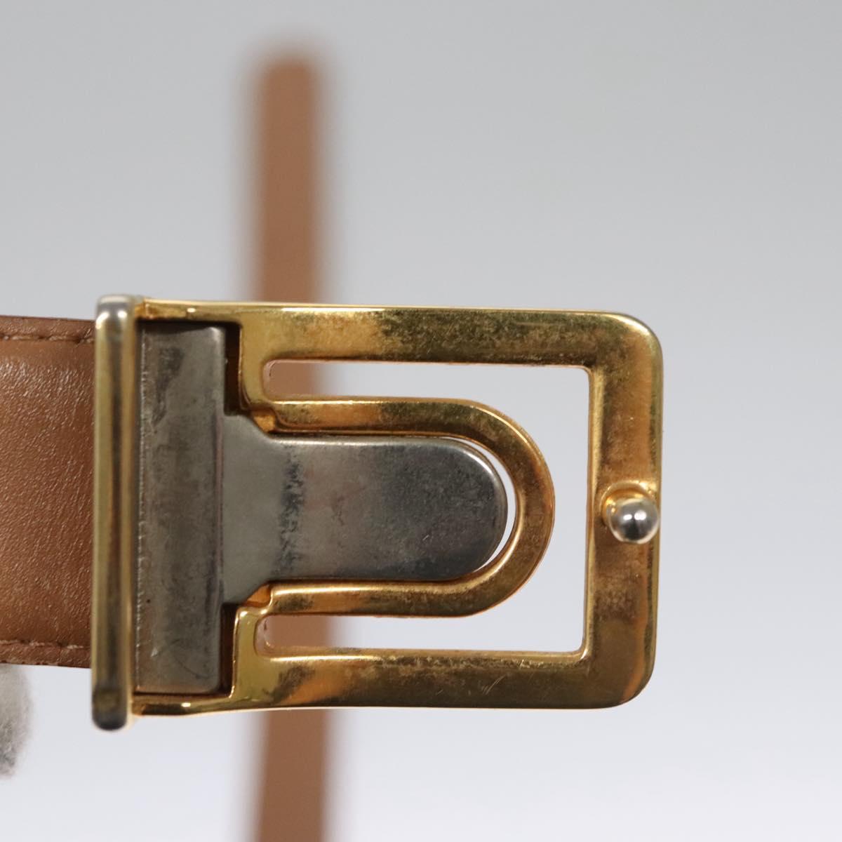 CHANEL Belt Leather 40.9"" Gold White CC bs22410