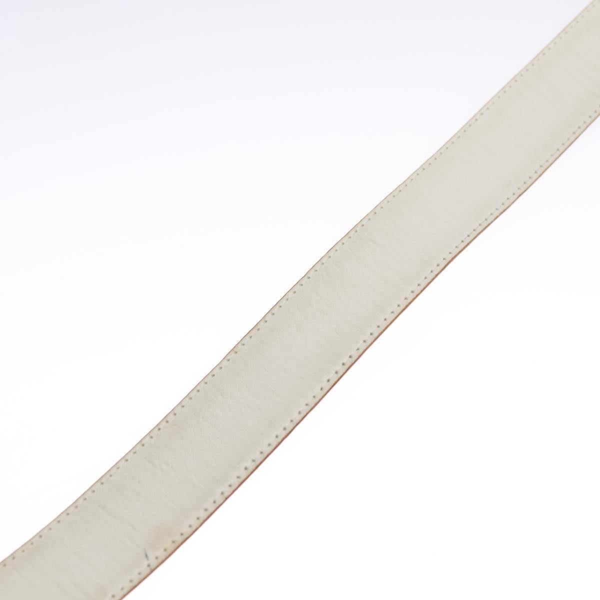 CHANEL Belt Leather 40.9"" Gold White CC bs22410