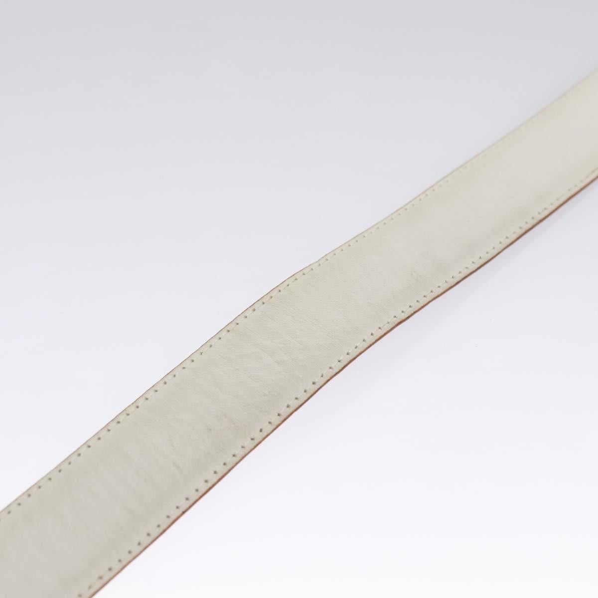 CHANEL Belt Leather 40.9"" Gold White CC bs22410