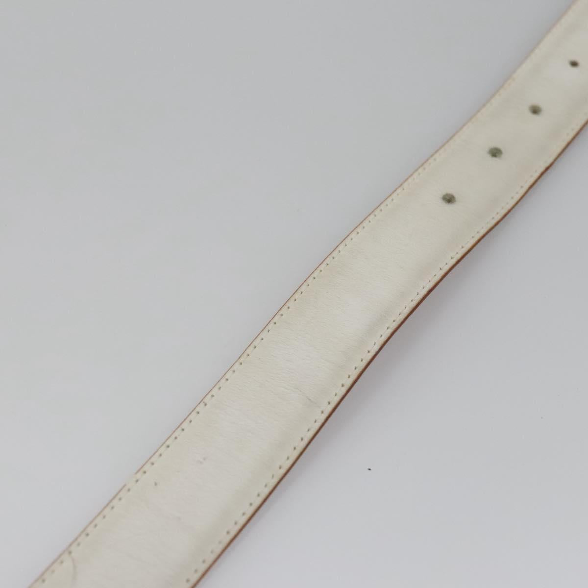 CHANEL Belt Leather 40.9"" Gold White CC bs22410
