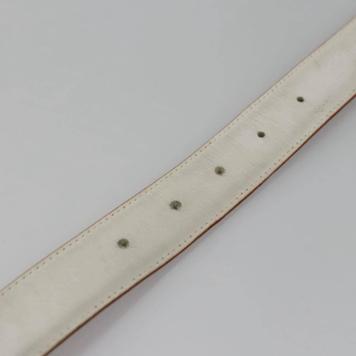 CHANEL Belt Leather 40.9"" Gold White CC bs22410