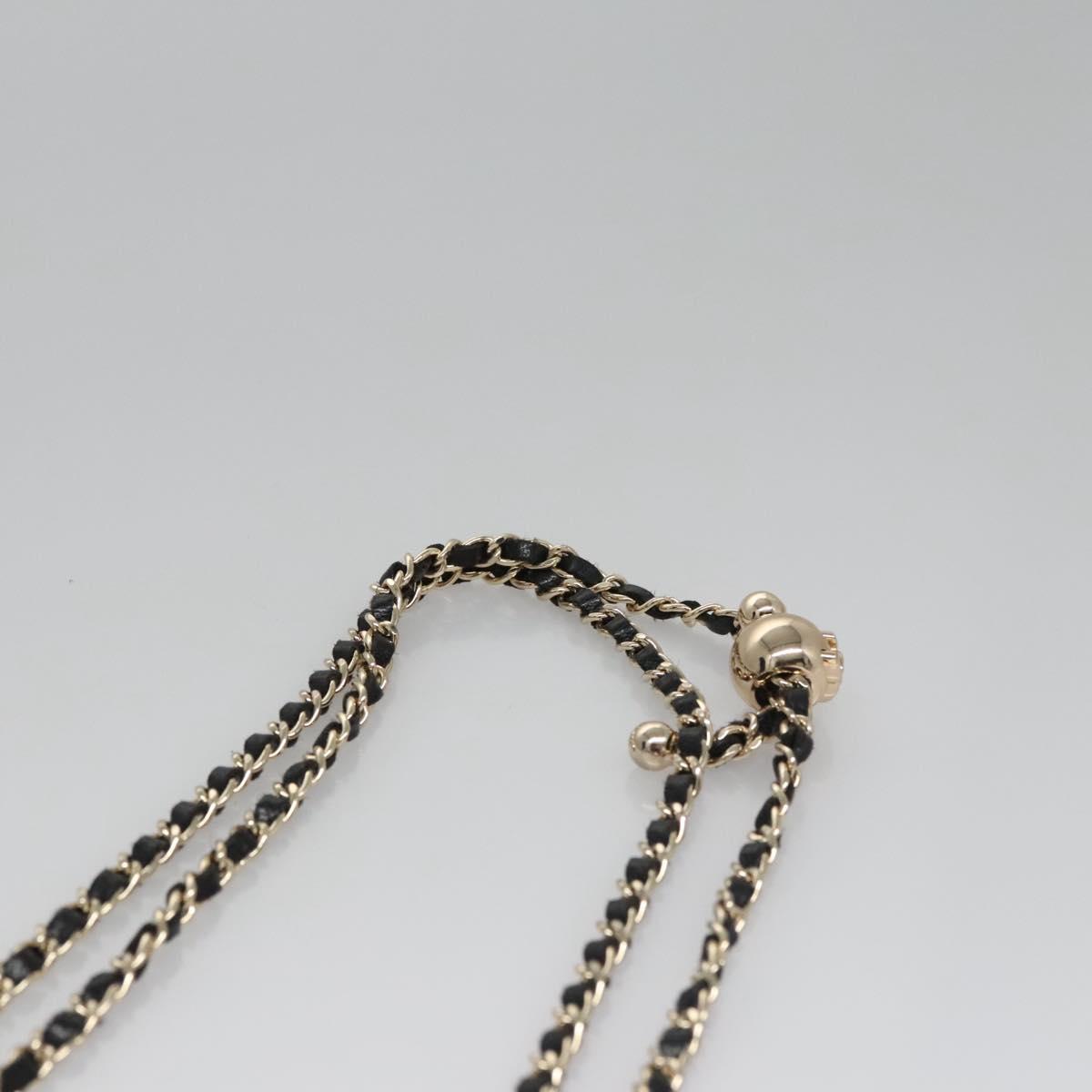 CHANEL Chain Phone Case Lamb Skin Black Gold CC bs22420