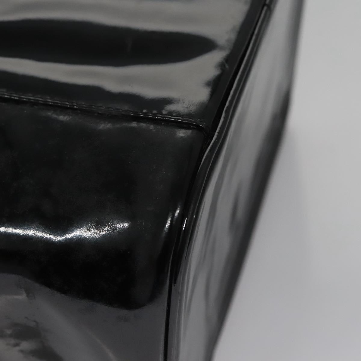 CHANEL Vanity Hand Bag Patent leather Black CC bs22424