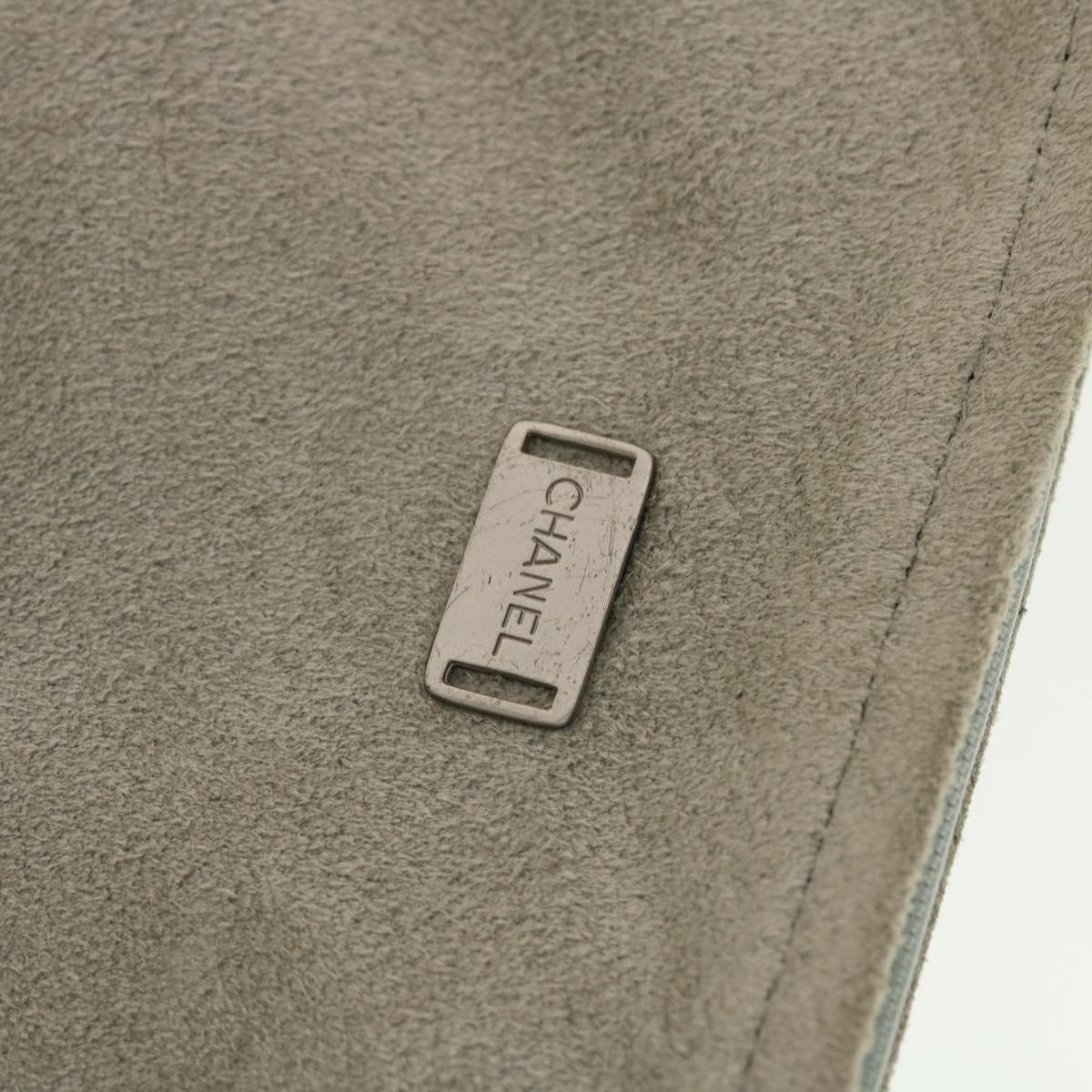 CHANEL Wall Hanging Pouch Suede Gray CC bs5681