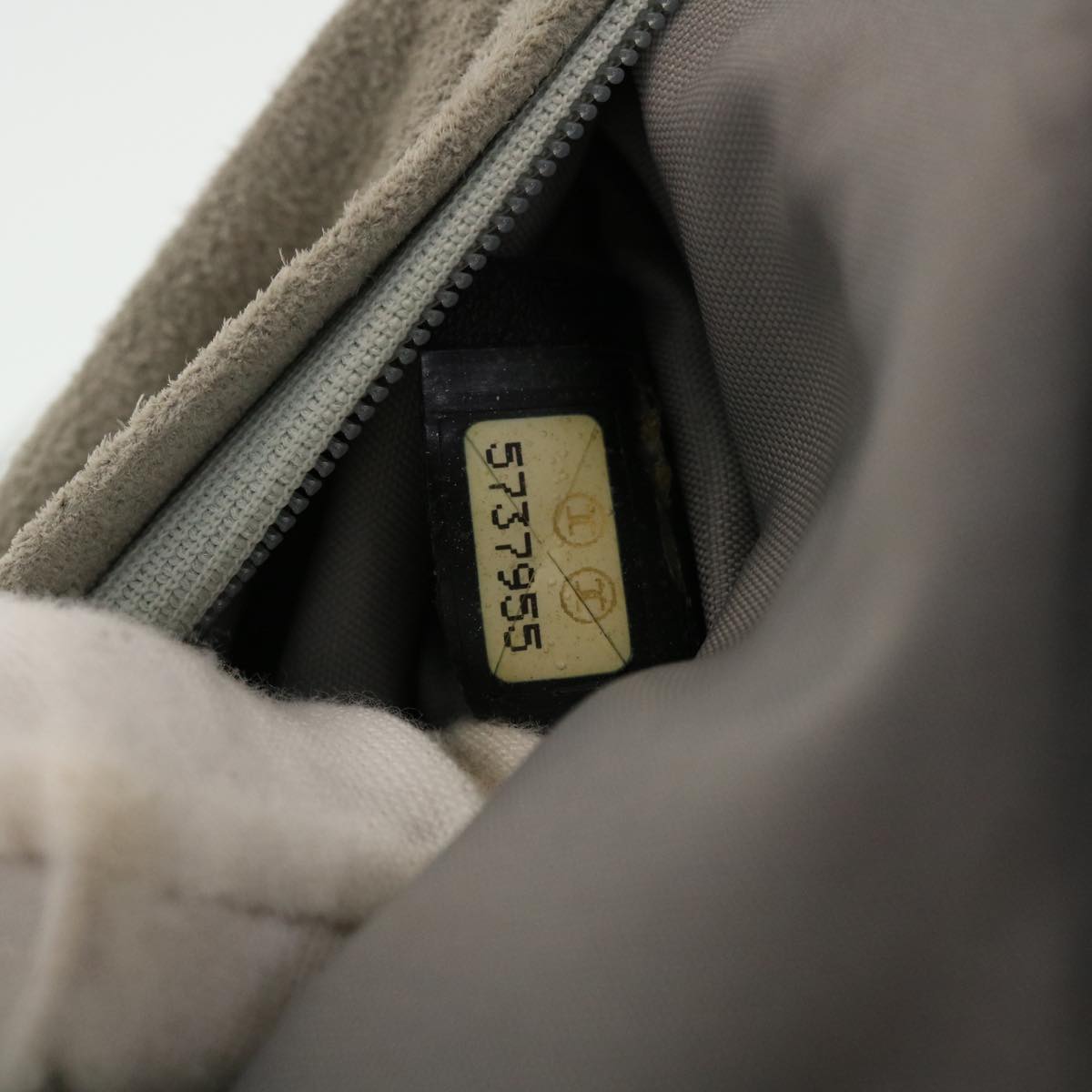 CHANEL Wall Hanging Pouch Suede Gray CC bs5681