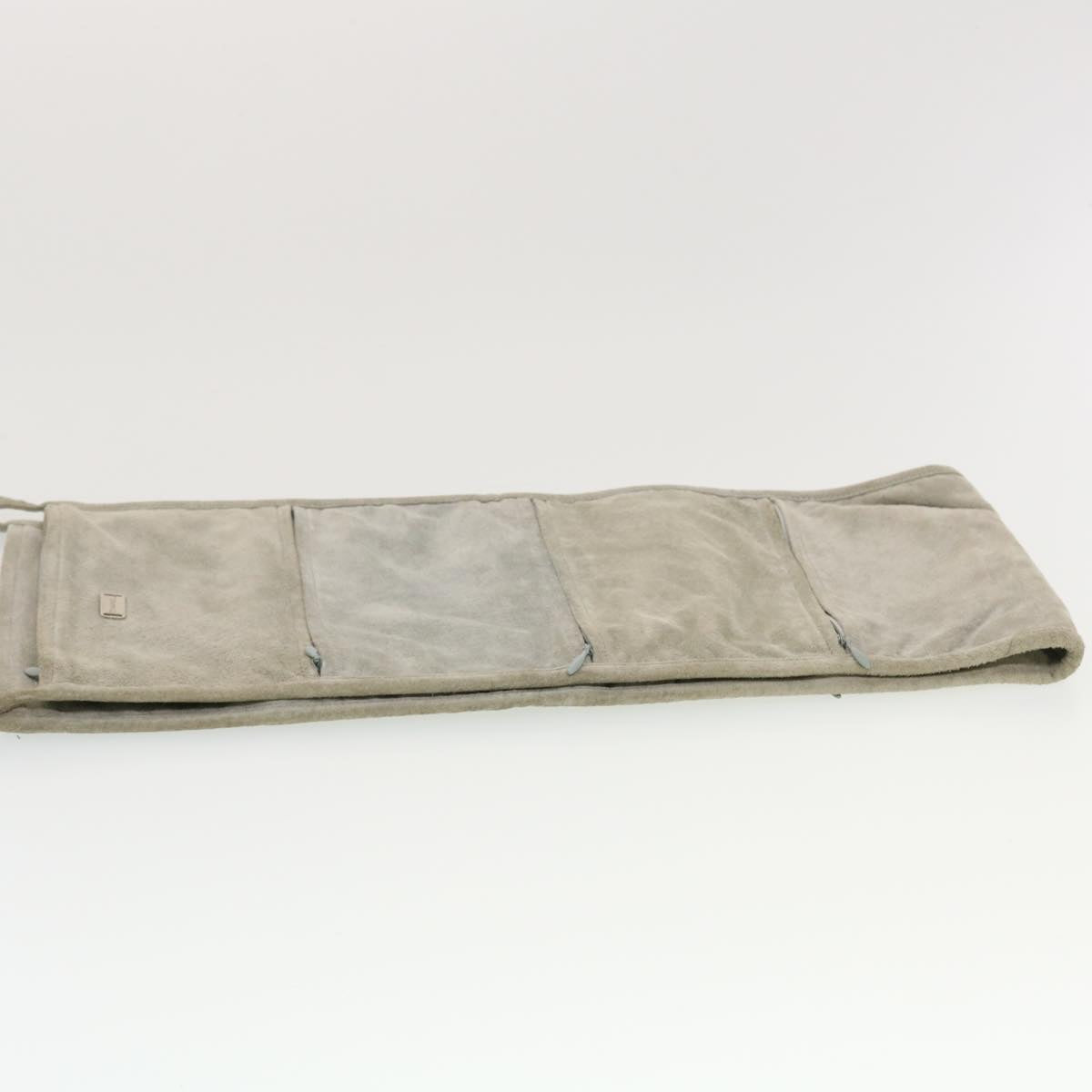 CHANEL Wall Hanging Pouch Suede Gray CC bs5681