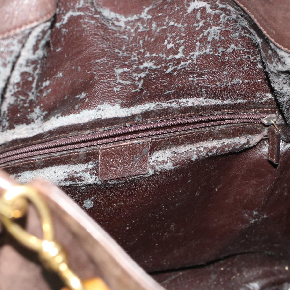 GUCCI Bamboo Hand Bag Leather 2way Brown 0011577 bs5919