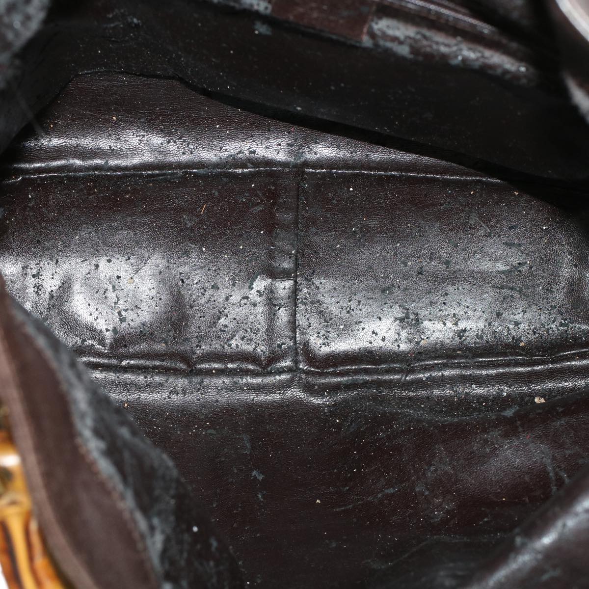 GUCCI Bamboo Hand Bag Leather 2way Brown 0011577 bs5919