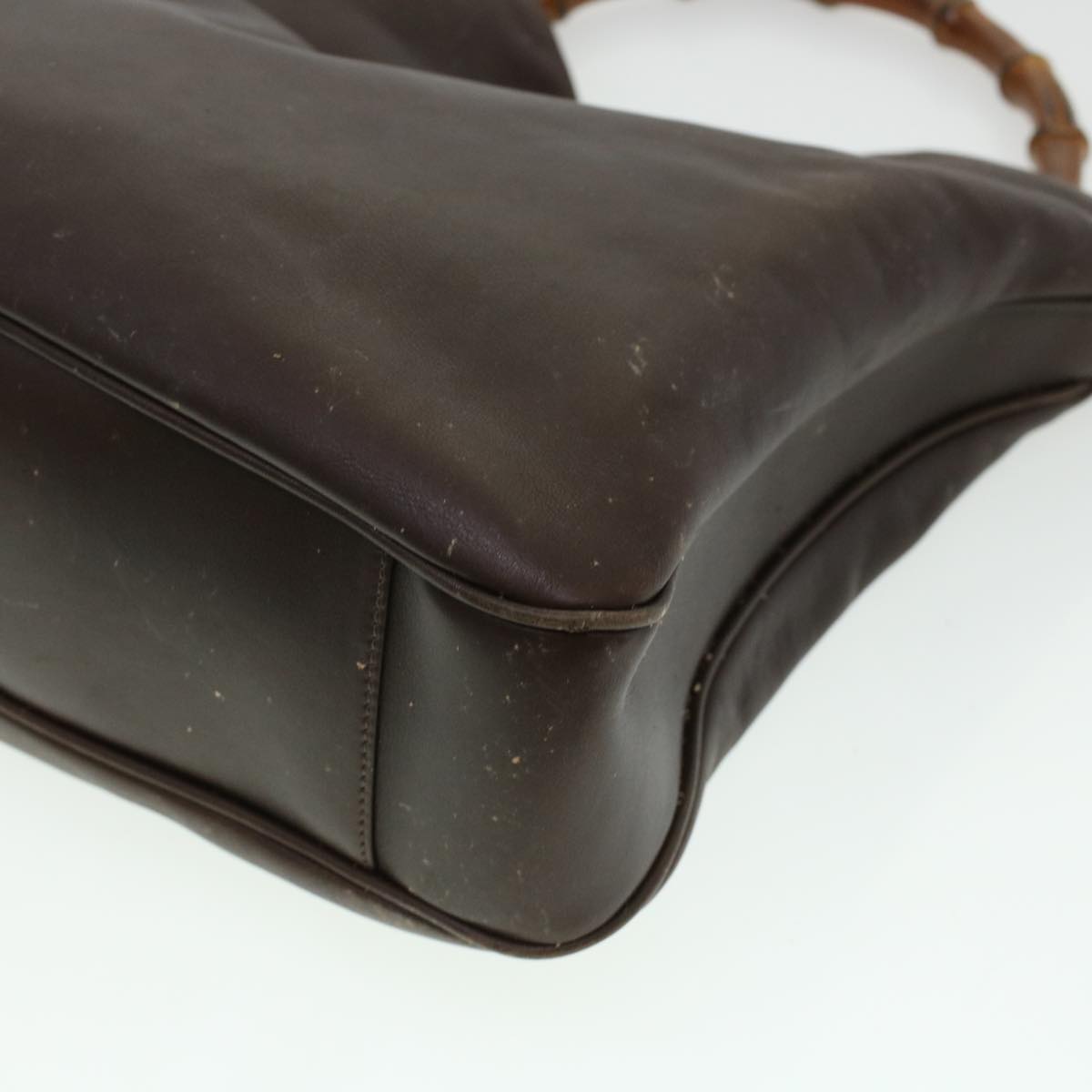 GUCCI Bamboo Shoulder Bag Leather 2way Brown bs6148