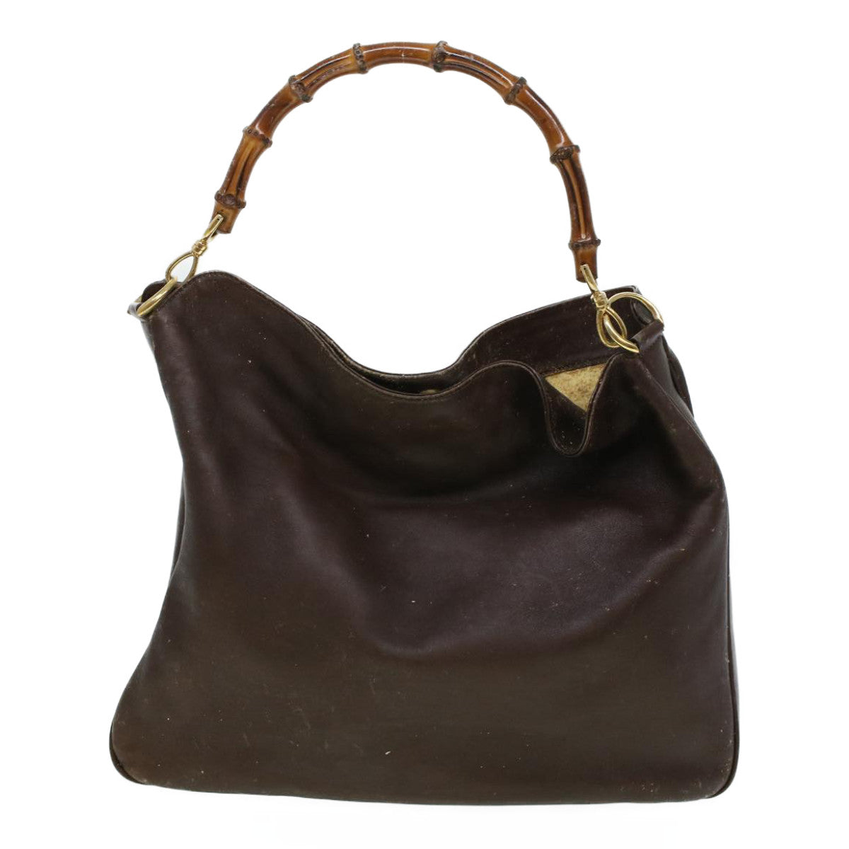 GUCCI Bamboo Shoulder Bag Leather 2way Brown bs6148