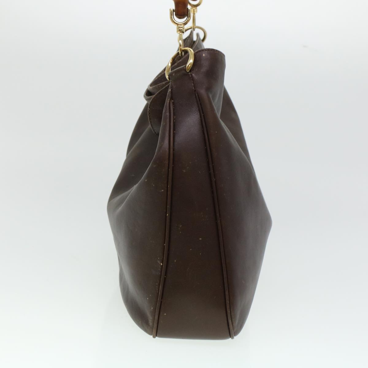 GUCCI Bamboo Shoulder Bag Leather 2way Brown bs6148
