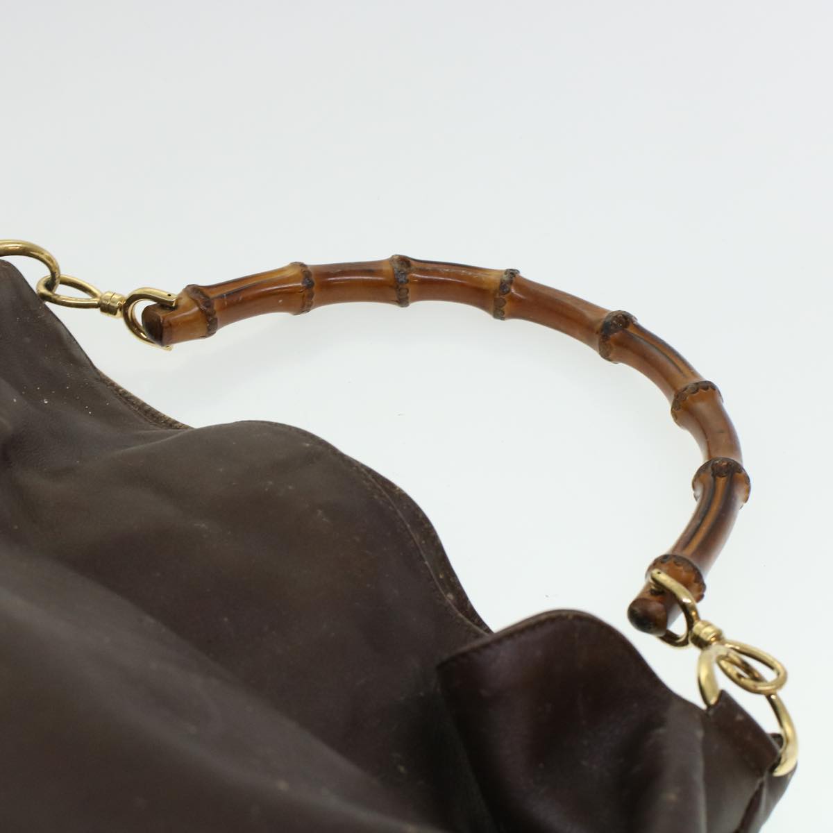 GUCCI Bamboo Shoulder Bag Leather 2way Brown bs6148