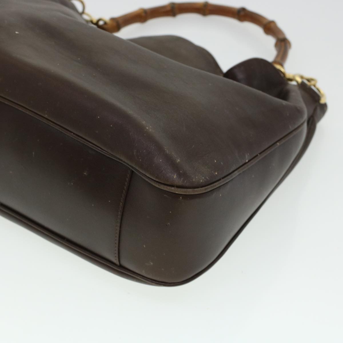 GUCCI Bamboo Shoulder Bag Leather 2way Brown bs6148