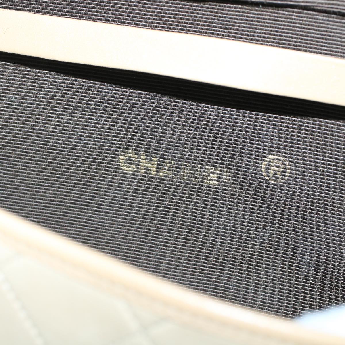 CHANEL Chain Shoulder Bag Lamb Skin Beige CC bs7081