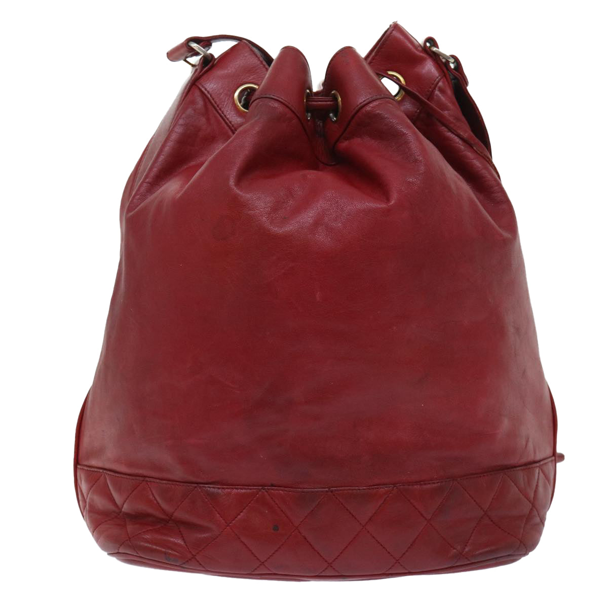 CHANEL Chain Shoulder Bag Lamb Skin Red CC bs7902