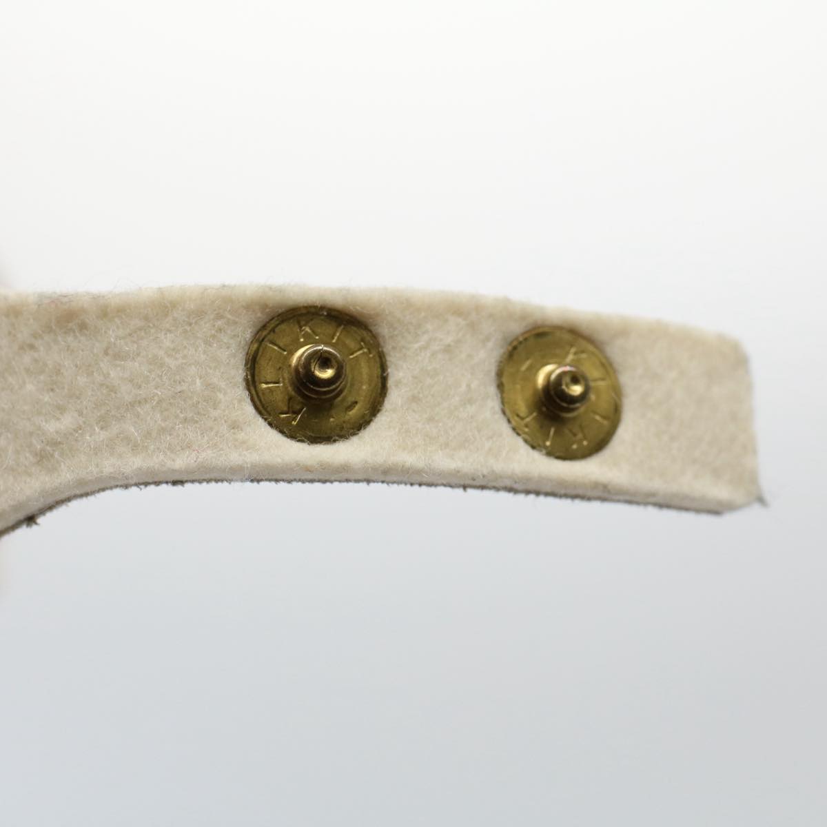 CHANEL Pearl Belt Wool 80/32 37.4"""""""" White CC bs9177