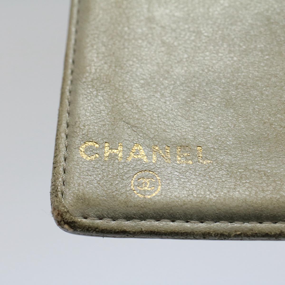 CHANEL Wallet Caviar Skin Silver CC bs9534