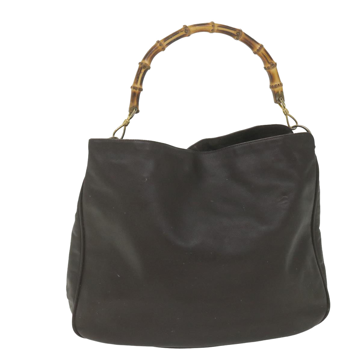 GUCCI Bamboo Shoulder Bag Leather Brown 001 1781 1577 bs9603