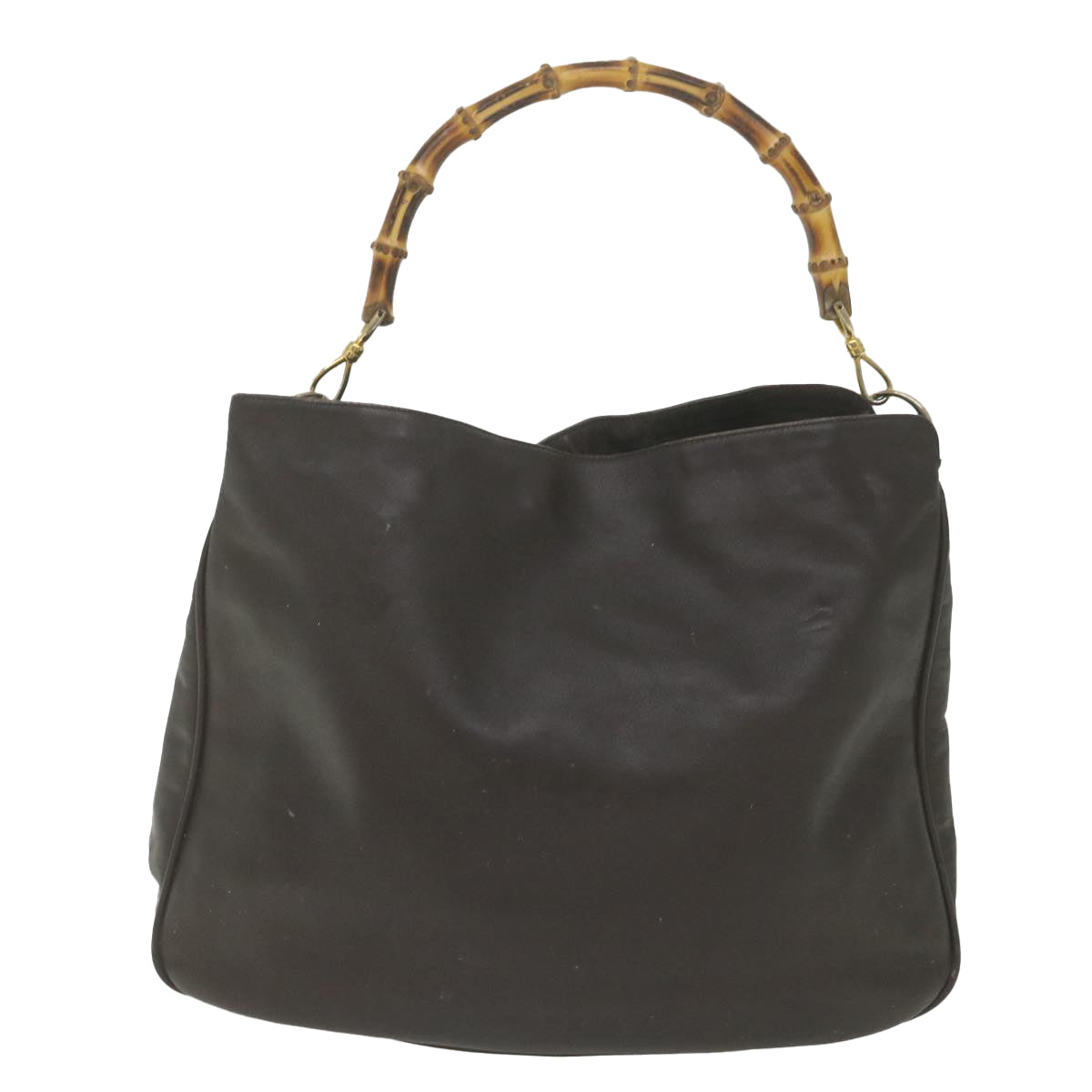 GUCCI Bamboo Shoulder Bag Leather Brown 001 1781 1577 bs9603