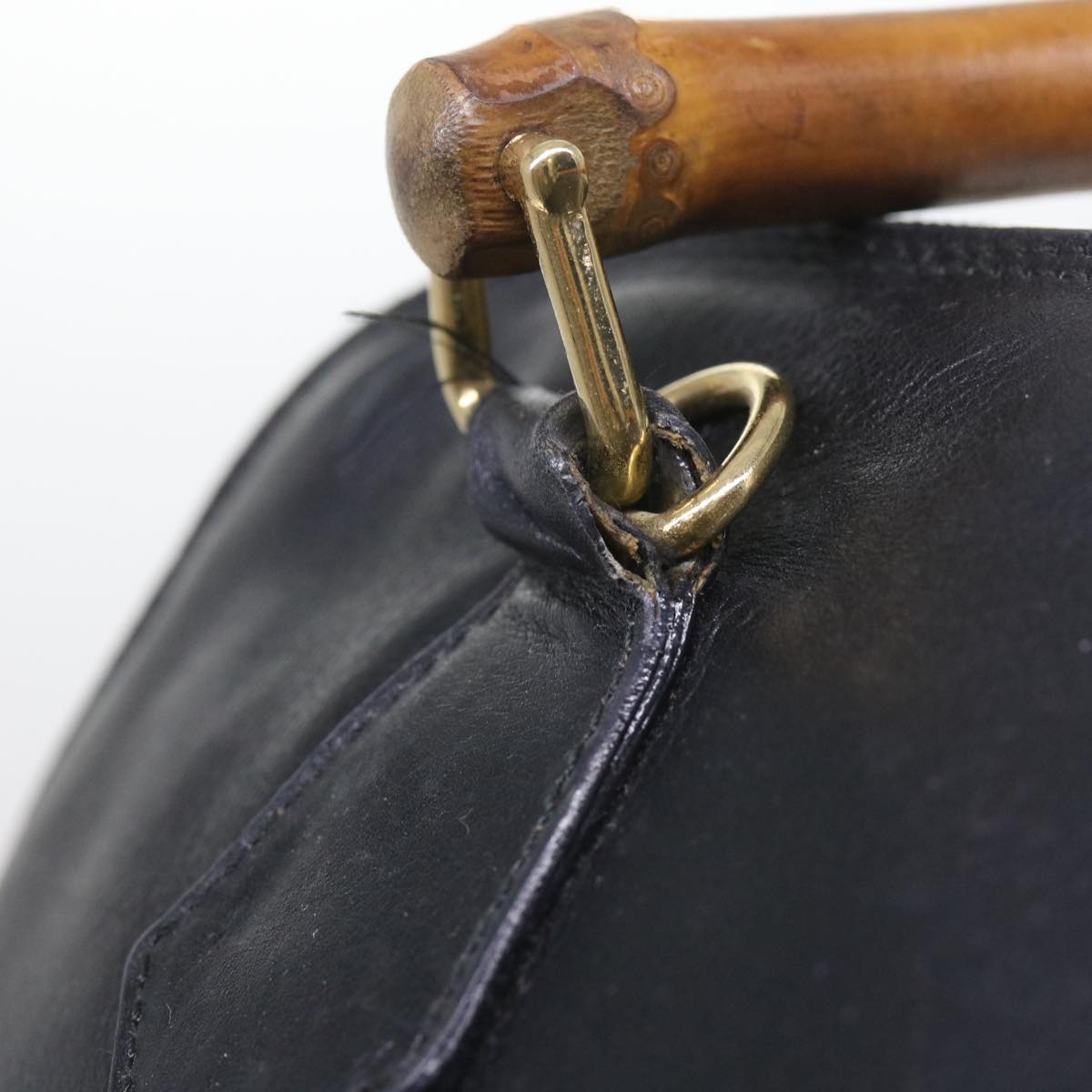 GUCCI Bamboo Shoulder Bag Leather Black 000 0289 200110 bs9692