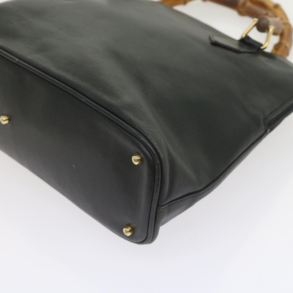 GUCCI Bamboo Shoulder Bag Leather Black 000 0289 200110 bs9692