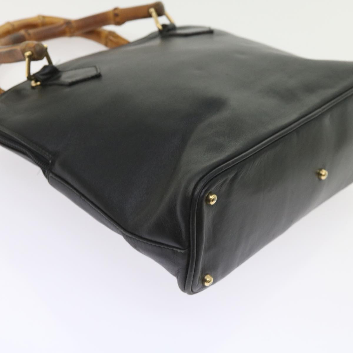 GUCCI Bamboo Shoulder Bag Leather Black 000 0289 200110 bs9692