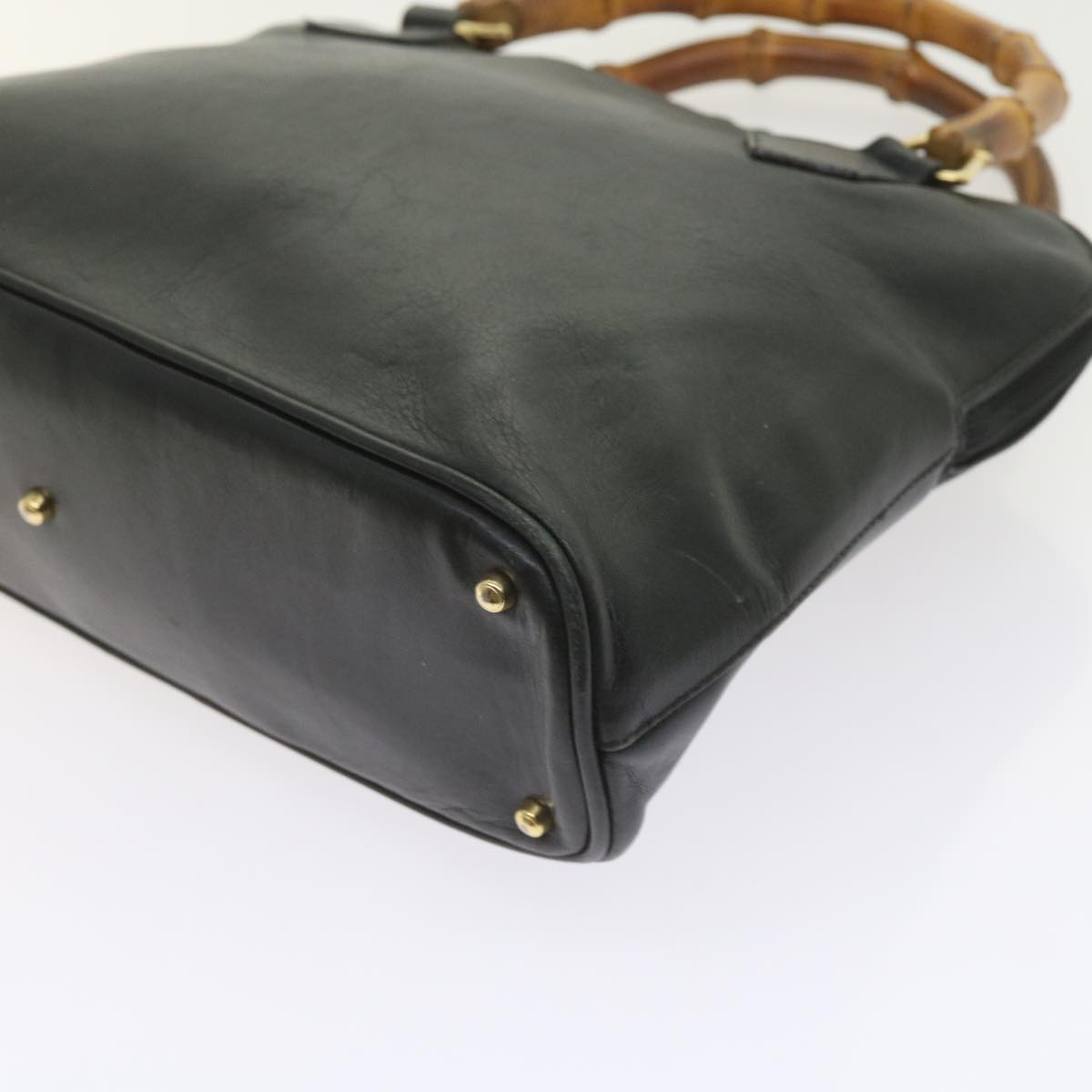 GUCCI Bamboo Shoulder Bag Leather Black 000 0289 200110 bs9692